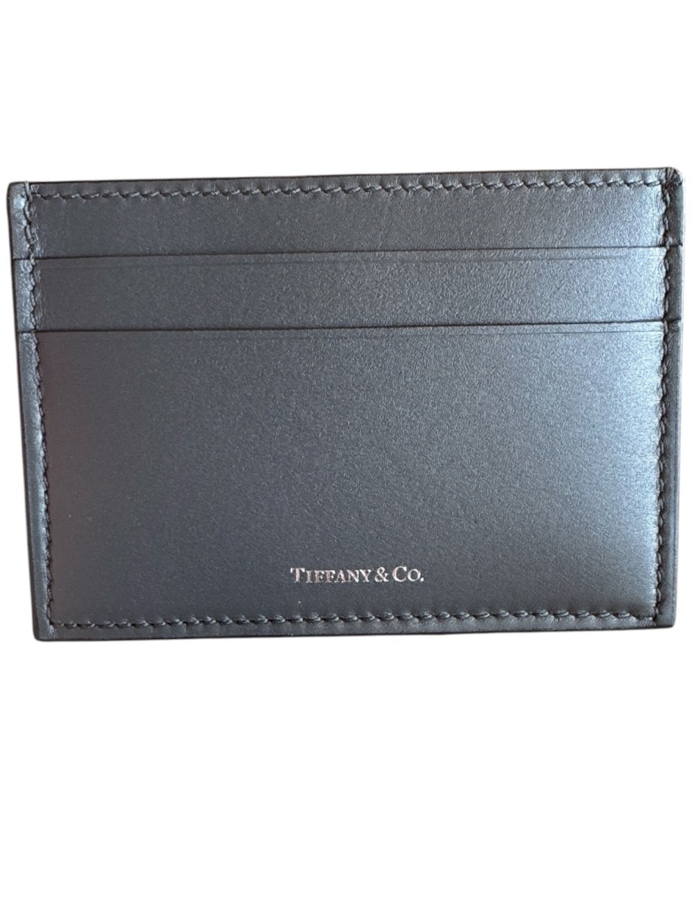 Tiffany & Co. Men's dark silver Leather Card Holder